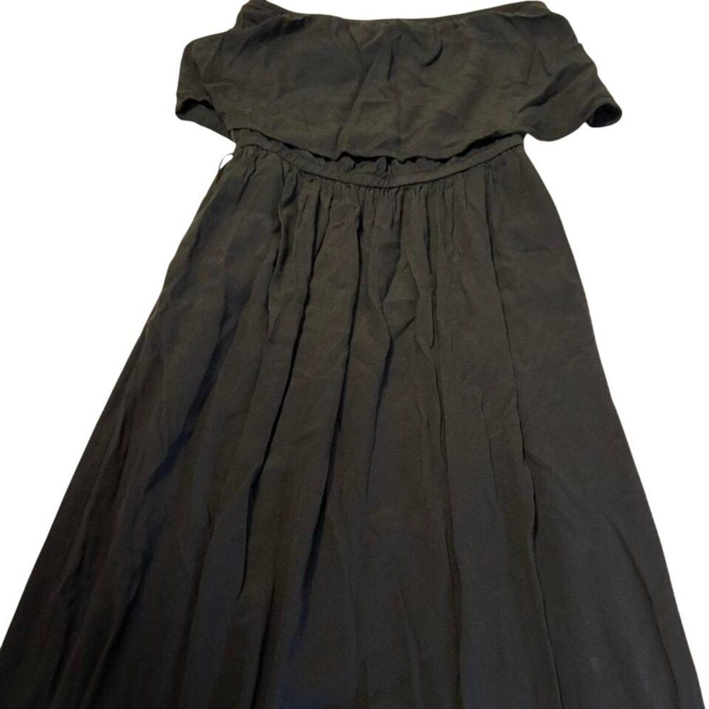 GAP Black Off Shoulder Midi Dress Ruffle‎ Top Size S